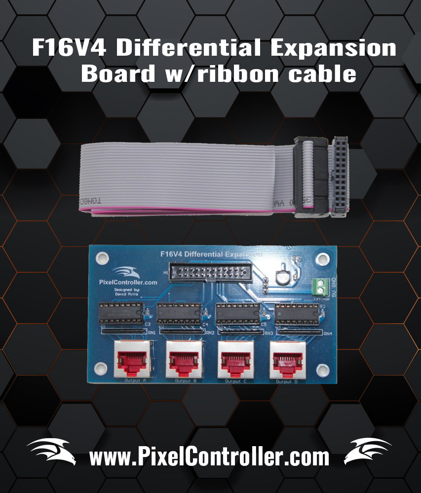 F16V4 Differential Expansion Board w/ribbon cable